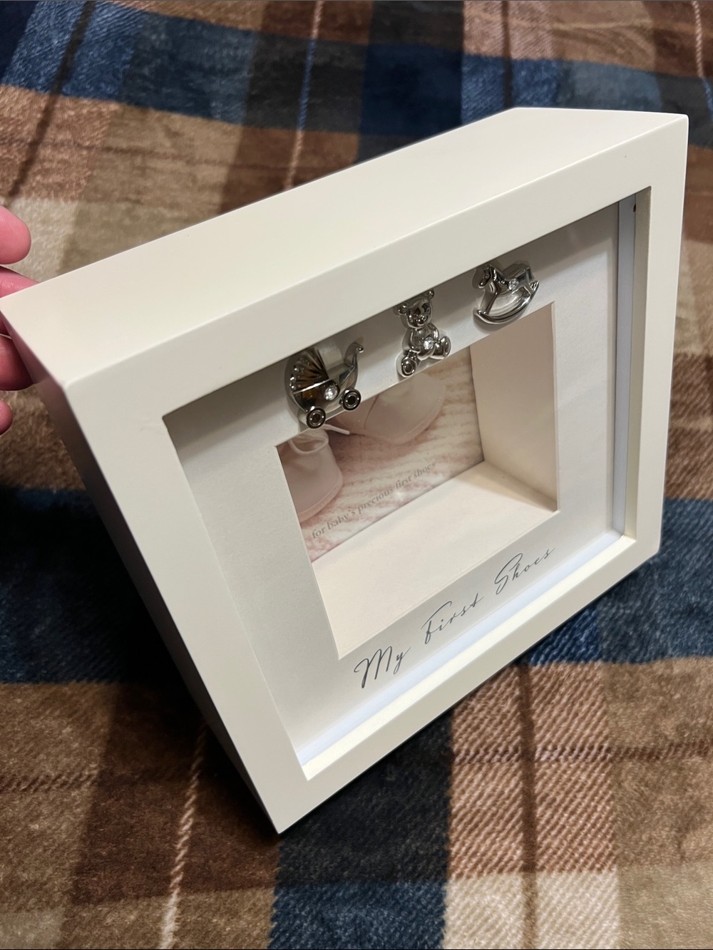 My First Shoes White Baby Shadow Box Frame